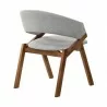 Armen Living Talulah Gray Fabric and Walnut Veneer Dining Side Chairs - Back - Armen Living Talulah Gray Fabric and Walnut Veneer Dining Side Chairs - Back