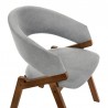 Armen Living Talulah Gray Fabric and Walnut Veneer Dining Side Chairs - Half Top