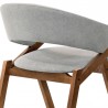 Armen Living Talulah Gray Fabric and Walnut Veneer Dining Side Chairs - Half Back