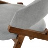 Armen Living Talulah Gray Fabric and Walnut Veneer Dining Side Chairs - Arm