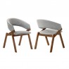 Armen Living Talulah Gray Fabric and Walnut Veneer Dining Side Chairs - Set