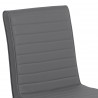 Tempe Contemporary Dining Chair in Gray Faux Leather with Brushed Stainless Steel Finish - Seat Back Close-Up