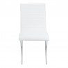 Tempe Contemporary Dining Chair in White Faux Leather with Brushed Stainless Steel Finish - Set of 2 02