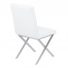 Tempe Contemporary Dining Chair in White Faux Leather with Brushed Stainless Steel Finish - Set of 2 08