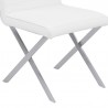 Tempe Contemporary Dining Chair in White Faux Leather with Brushed Stainless Steel Finish - Set of 2 06