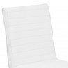 Tempe Contemporary Dining Chair in White Faux Leather with Brushed Stainless Steel Finish - Seat Back Close-Up