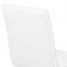 Tempe Contemporary Dining Chair in White Faux Leather with Brushed Stainless Steel Finish - Back Angle