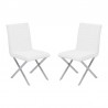 Tempe Contemporary Dining Chair in White Faux Leather with Brushed Stainless Steel Finish - Set of 2 04