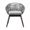 Tutti Frutti Indoor Outdoor Dining Chair in Dark Eucalyptus Wood with Latte Rope and Grey Cushions 1