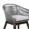 Tutti Frutti Indoor Outdoor Dining Chair in Dark Eucalyptus Wood with Latte Rope and Grey Cushions 6