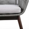 Tutti Frutti Indoor Outdoor Dining Chair in Dark Eucalyptus Wood with Latte Rope and Grey Cushions 4