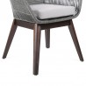 Tutti Frutti Indoor Outdoor Dining Chair in Dark Eucalyptus Wood with Latte Rope and Grey Cushions 5