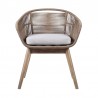 Tutti Frutti Indoor Outdoor Dining Chair in Light Eucalyptus Wood with Latte Rope and Grey Cushion 2