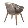 Tutti Frutti Indoor Outdoor Dining Chair in Light Eucalyptus Wood with Latte Rope and Grey Cushion 4