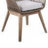 Tutti Frutti Indoor Outdoor Dining Chair in Light Eucalyptus Wood with Latte Rope and Grey Cushion 1