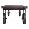 Trego Industrial Coffee Table in Industrial Grey and Pine Wood Top - Side