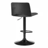 Armen Living Thierry Adjustable Swivel Gray Faux Leather and Black Metal Bar Stool Back Angle - Armen Living Thierry Adjustable Swivel Gray Faux Leather and Black Metal Bar Stool Back Angle