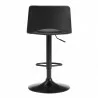 Armen Living Thierry Adjustable Swivel Gray Faux Leather and Black Metal Bar Stool Back - Armen Living Thierry Adjustable Swivel Gray Faux Leather and Black Metal Bar Stool Back