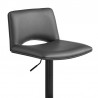 Armen Living Thierry Adjustable Swivel Gray Faux Leather and Black Metal Bar Stool Half
