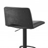 Armen Living Thierry Adjustable Swivel Gray Faux Leather and Black Metal Bar Stool Half Back