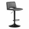Armen Living Thierry Adjustable Swivel Gray Faux Leather and Black Metal Bar Stool - Armen Living Thierry Adjustable Swivel Gray Faux Leather and Black Metal Bar Stool