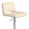 Armen Living Thierry Adjustable Swivel Cream Faux Leather with Walnut Back and Chrome Bar Stool Half