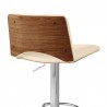 Armen Living Thierry Adjustable Swivel Cream Faux Leather with Walnut Back and Chrome Bar Stool Half
