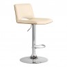 Armen Living Thierry Adjustable Swivel Cream Faux Leather with Walnut Back and Chrome Bar Stool Side
