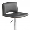 Armen Living Thierry Adjustable Swivel Gray Faux Leather with Walnut Back and Chrome Bar Stool Half