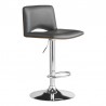 Armen Living Thierry Adjustable Swivel Gray Faux Leather with Walnut Back and Chrome Bar Stool Side