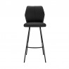 Armen Living Tandy Black Faux Leather and Black Metal 30" Bar  Stool Front