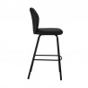 Armen Living Tandy Black Faux Leather and Black Metal 30" Bar  Stool Side