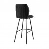 Armen Living Tandy Black Faux Leather and Black Metal 26" Counter Stool Back