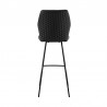 Armen Living Tandy Black Faux Leather and Black Metal 30" Bar  Stool Back