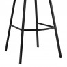 Armen Living Tandy Black Faux Leather and Black Metal 30" Bar Stool Legs