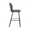 Armen Living Tandy Gray Faux Leather and Black Metal 30" Bar Stool  Side