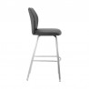 Armen Living Gray Tandy Faux Leather and Brushed Stainless Steel 30" Bar Stool Side