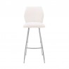 Armen Living WhiteTandy Faux Leather and Brushed Stainless Steel 30" Bar Stool Front