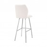 Armen Living WhiteTandy Faux Leather and Brushed Stainless Steel 30" Bar Stool