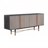 Armen Living Turin Rustic Oak Wood Sideboard Cabinet with Copper Accent