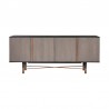 Armen Living Turin Rustic Oak Wood Sideboard Cabinet with Copper Accent Front