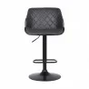 Armen Living Toby Grey Faux Leather Adjustable Height Swivel Black Wood and Metal Bar Stool Front - Armen Living Toby Grey Faux Leather Adjustable Height Swivel Black Wood and Metal Bar Stool Front