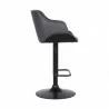 Armen Living Toby Grey Faux Leather Adjustable Height Swivel Black Wood and Metal Bar Stool Side - Armen Living Toby Grey Faux Leather Adjustable Height Swivel Black Wood and Metal Bar Stool Side