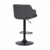 Armen Living Toby Grey Faux Leather Adjustable Height Swivel Black Wood and Metal Bar Stool  - Armen Living Toby Grey Faux Leather Adjustable Height Swivel Black Wood and Metal Bar Stool 