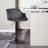 Armen Living Toby Grey Faux Leather Adjustable Height Swivel Black Wood and Metal Bar Stool