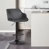 Armen Living Toby Grey Faux Leather Adjustable Height Swivel Black Wood and Metal Bar Stool - Armen Living Toby Grey Faux Leather Adjustable Height Swivel Black Wood and Metal Bar Stool