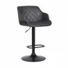 Armen Living Toby Grey Faux Leather Adjustable Height Swivel Black Wood and Metal Bar Stool Side - Armen Living Toby Grey Faux Leather Adjustable Height Swivel Black Wood and Metal Bar Stool Side