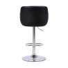 Armen Living Toby Black Faux Leather Adjustable Height Swivel Walnut Wood and Chrome Bar Stool Back