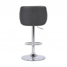 Armen Living Toby Gray Faux Leather Adjustable Height Swivel Walnut Wood and Chrome Bar Stool Black