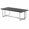 Armen Living Topaz Contemporary Rectangular Coffee Table in Brushed Stainless Steel with Grey Wood Top - Armen Living Topaz Contemporary Rectangular Coffee Table in Brushed Stainless Steel with Grey Wood Top